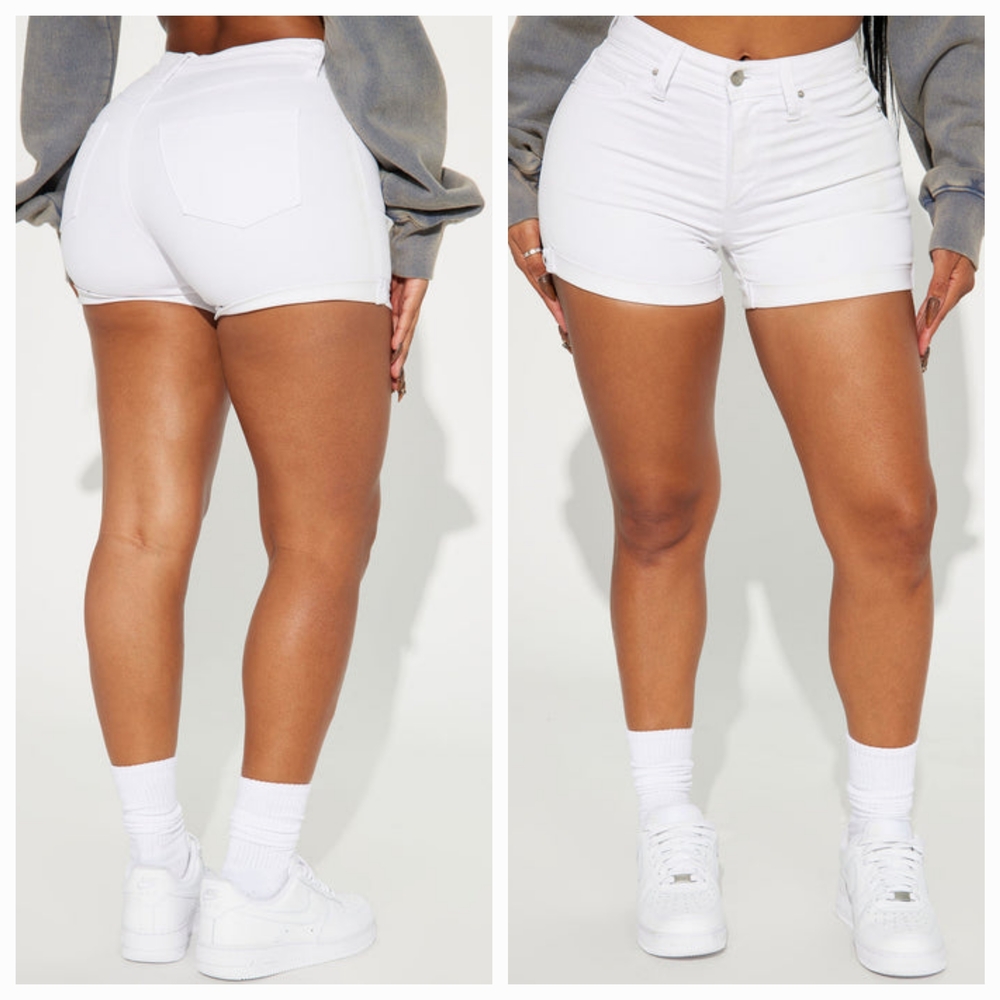 Fashion Nova No Muffin Top Denim Shorts - White